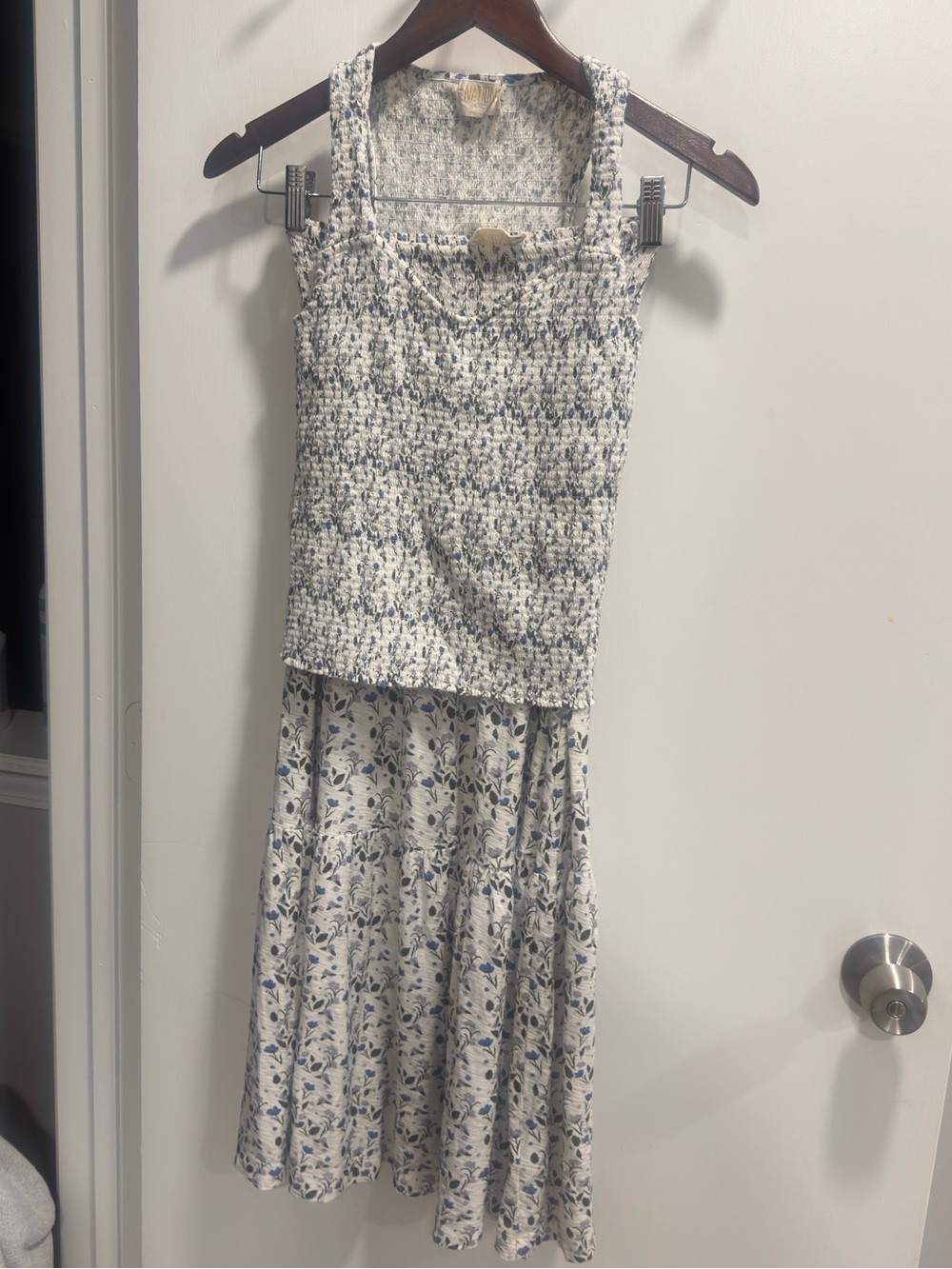 Nation LTD Floral Cottagecore Smocked Top & Tiered Skirt Matching Set Size XS 🐇🧺